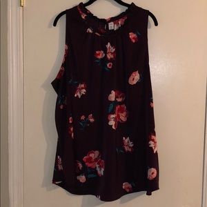Burgundy/plum floral blouse